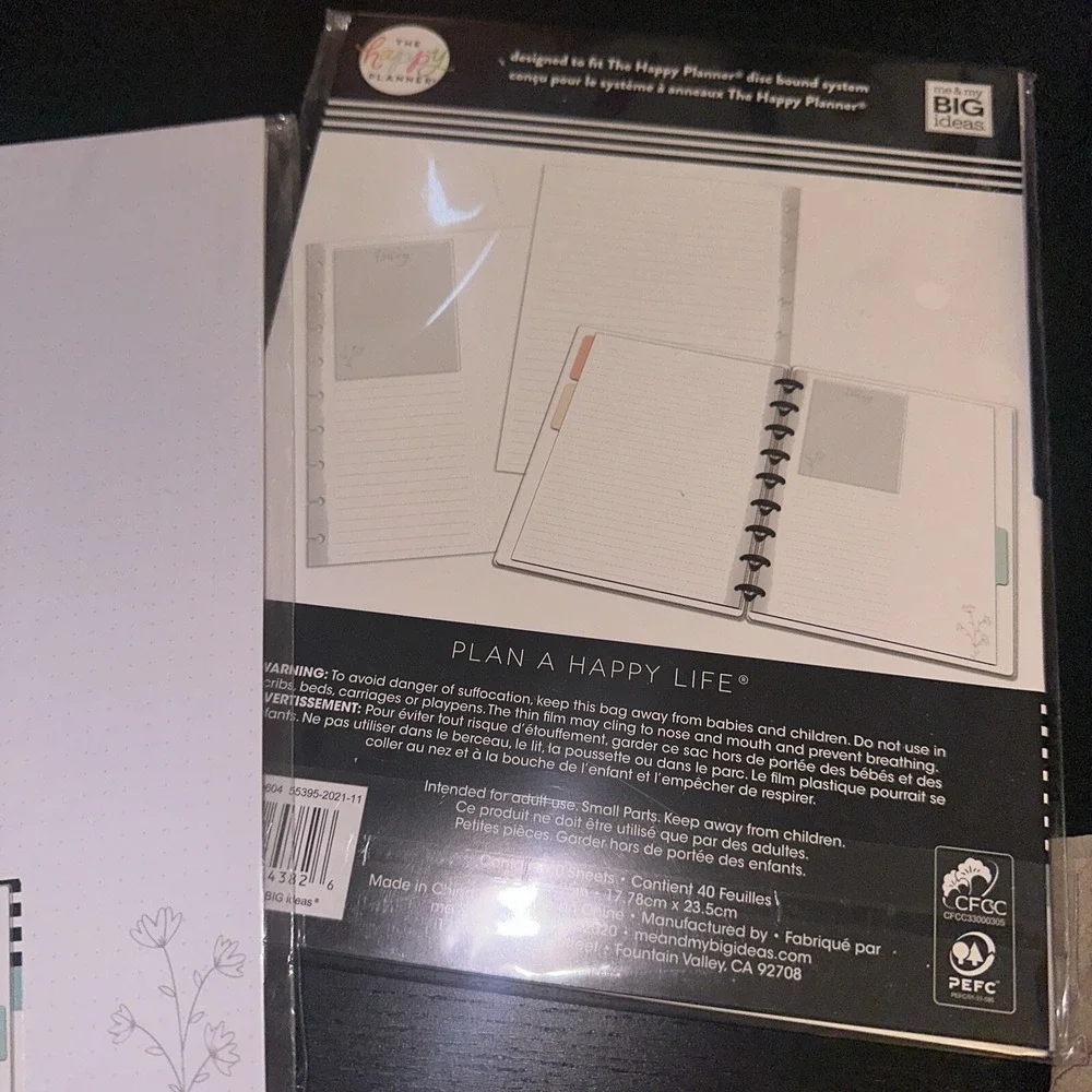 The Happy Planner - Neutral Florals Classic Filler Paper  40 Sheets   SET OF TWO